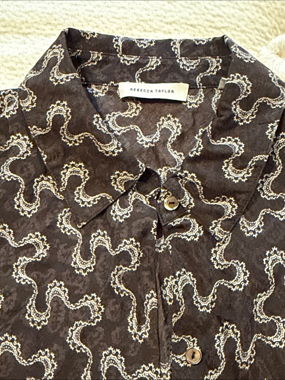 Rebecca Taylor Silk Button-Up Shirt S - Picture 7 of 7
